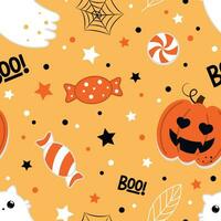 halloween schattig oranje patroon vector