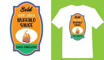 stoutmoedig Est. 2023 buffel saus 100 biologisch t-shirt vector