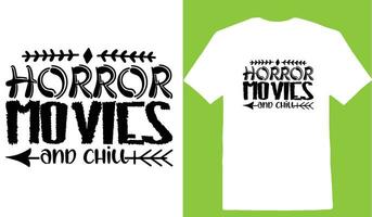 verschrikking films en kilte t-shirt vector