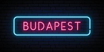 Boedapest neon teken. helder licht uithangbord. vector