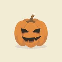 realistisch pompoen Aan wit achtergrond. de hoofd symbool van de gelukkig halloween vakantie. oranje pompoen ontwerp voor de vakantie halloween. vector illustratie.