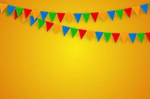 banner met slinger van vlaggen en linten. vakantie partij achtergrond voor verjaardagsfeestje, carnaval. vector illustratie