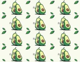 tropisch naadloos patroon met tekenfilm karakter groen avocado. fruit herhaald achtergrond. vector helder afdrukken voor kleding stof of behang