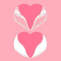 silhouet hart zwaan engel Vleugels illustratie logo vector