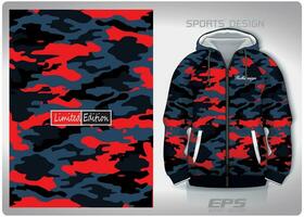 vector sport- overhemd achtergrond afbeelding.rood camouflage leger patroon ontwerp, illustratie, textiel achtergrond voor sport- lang mouw capuchon, Jersey capuchon