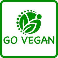 Gaan veganistisch vector logo of icoon, wit achtergrond Gaan veganistisch logo