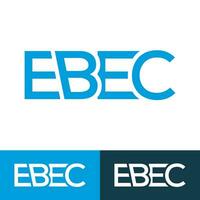 ebec brief origineel monogram logo ontwerp vector