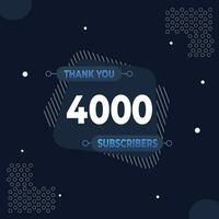 dank u 4k abonnees of volgers. web sociaal media modern post ontwerp vector