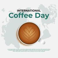 vlak Internationale koffie dag achtergrond vector