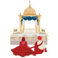 anand karaj Sikh bruiloft ceremonie vector
