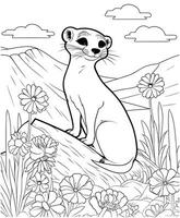 schattig meerkat kleur bladzijde vector