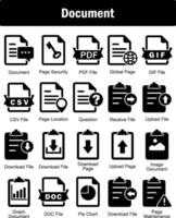 een reeks van 20 document pictogrammen net zo document, bladzijde veiligheid, pdf het dossier vector