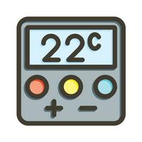thermostaat vector dik lijn gevulde kleuren icoon voor persoonlijk en reclame gebruiken.