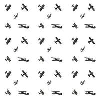 set cartoon silhouetten schattig vliegtuig. naadloos patroon. vector illustratie