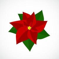 platte icoon van kerst poinsettia bloem. vector illustratie