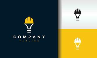 logo bouw helm licht lamp vector