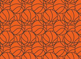 basketbal naadloos patroon met helder oranje ballen. modern illustratie voor flyers, spandoeken, web en afdrukken. sport, team Speel concept. vector vlak modern illustratie geïsoleerd.