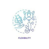 flexibiliteit blauw helling concept icoon. Gelijk toegang. verschillend mensen. inclusief werkplek. doorlopend verbetering. snel verandering abstract idee dun lijn illustratie. geïsoleerd schets tekening vector