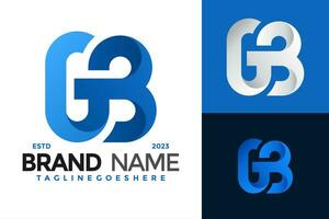 brief g en b monogram logo ontwerp vector symbool icoon illustratie