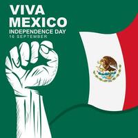 viva Mexico onafhankelijkheid dag gevierd elke jaar Aan september 16e, onafhankelijkheid dag groet kaart poster. vector illustratie ontwerp
