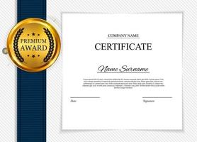 certificaat sjabloon achtergrond. award diploma ontwerp leeg. vector illustratie