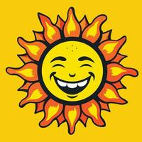 logo van glimlachen zon vector