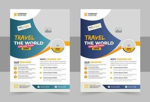 reizen folder ontwerp sjabloon, tour folder, modern reizen folder sjabloon ontwerp voor reizen agentschap vector