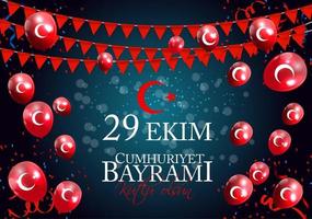 29 ekim cumhuriyet bayrami kutlu olsun. vertaling 29 oktober republiek dag turkije en de nationale feestdag in turkije, fijne vakantie vector