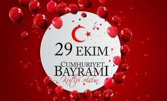 29 ekim cumhuriyet bayrami kutlu olsun. vertaling 29 oktober republiek dag turkije en de nationale feestdag in turkije, fijne vakantie vector