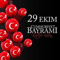 29 ekim cumhuriyet bayrami kutlu olsun. vertaling 29 oktober republiek dag turkije en de nationale feestdag in turkije, fijne vakantie vector