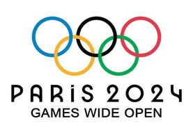 Oekraïne, Charkov - augustus, 2, 2023. Parijs, Frankrijk, 2024 zomer Olympische Spelen officieel logo. vector