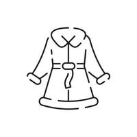 warm winter of herfst kleren lijn icoon. jasje bovenkleding vector. denim jasje bovenkleding vrouw of Mens teken. vector