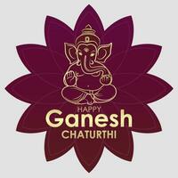 ganesh chaturthi groet met bloemblaadjes vector illustratie