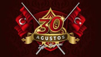 gouden 30 agustos zafer bayrami emblemen vector