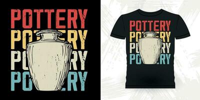 grappig keramisch artiest retro wijnoogst pottenbakkerij maker t-shirt ontwerp vector
