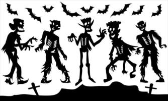 vector halloween verschrikking silhouet element verzameling