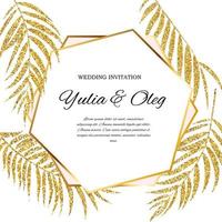beautifil huwelijksuitnodiging met palmboom blad silhouet vectorillustratie vector