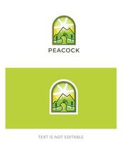 vrij avontuur logo - avontuur vogel - berg avontuur logo - Pauw logo vector