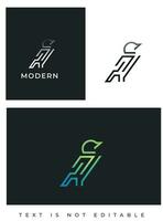 modern vogel logo - vogel lijn kunst - lijn vogel logo - helling vogel logo vector