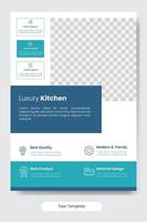 luxe keuken ontwerp flyer sjabloon vector