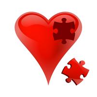 Puzzel hart. Vector illustratie