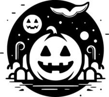 hallowe'en - minimalistische en vlak logo - vector illustratie