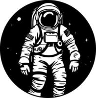 astronaut, minimalistische en gemakkelijk silhouet - vector illustratie