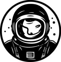 astronaut, zwart en wit vector illustratie