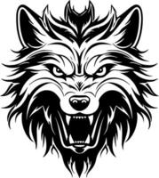 wolf, zwart en wit vector illustratie