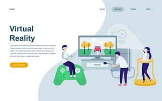 Moderne platte webpagina ontwerpsjabloon van virtuele Augmented Reality vector