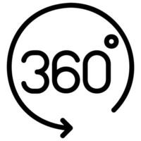 360 graden lijn icoon vector