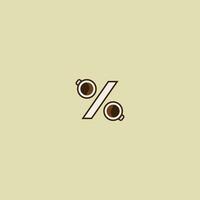 korting cafe logo ontwerp icoon sjabloon vector
