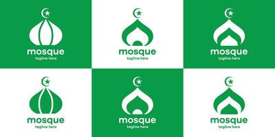 reeks logo ontwerp moskee icoon vector illustratie Islamitisch