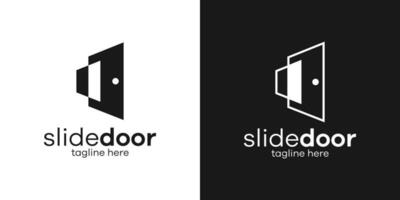 logo ontwerp deur glijbaan icoon vector illustratie